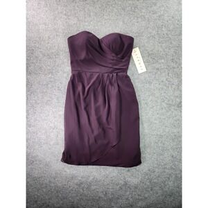 Bill Levkoff Dress Womens 8 Strapless‎ Purple Lined Chiffon Sample
